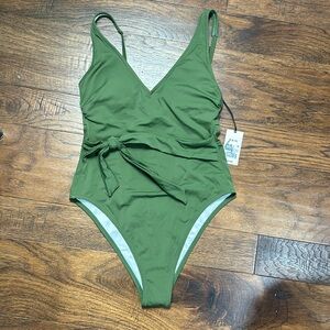 Shade & Shore Olive Green One Piece Swimsuit